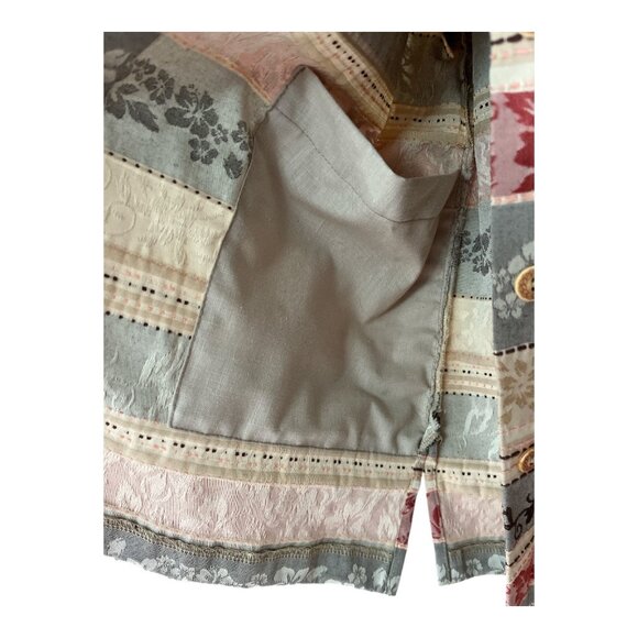 Alfred Dunner Petite 10P Button Front Long Sleeve Shirt Striped Floral Pattern V - Picture 6 of 8